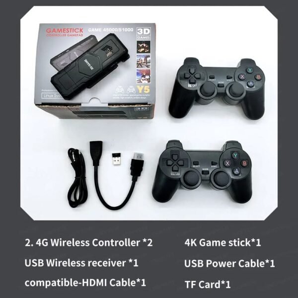 Game Stick Y5: La Revolución en Consolas de TV con Controlador Inalámbrico Recargable