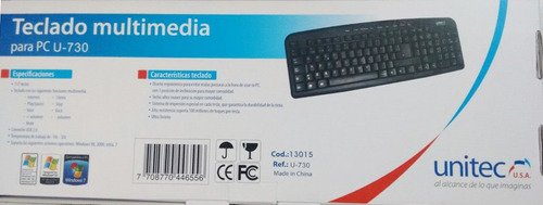 TECLADO MULTIMEDIA UNITEC U-730